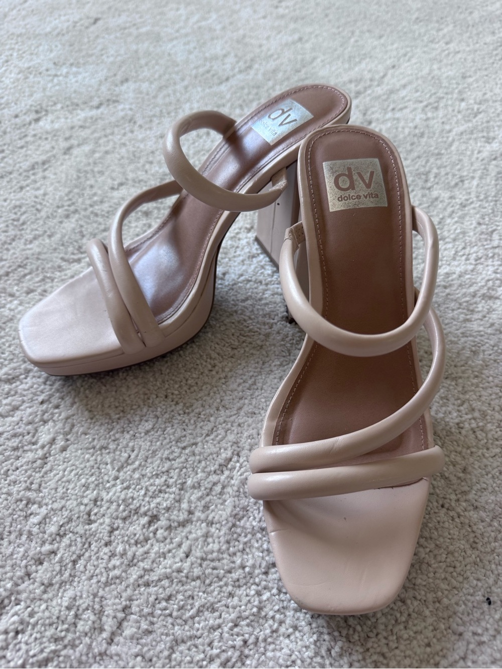 Dolce Vita Women’s Nude Strappy Block Heel Sandal